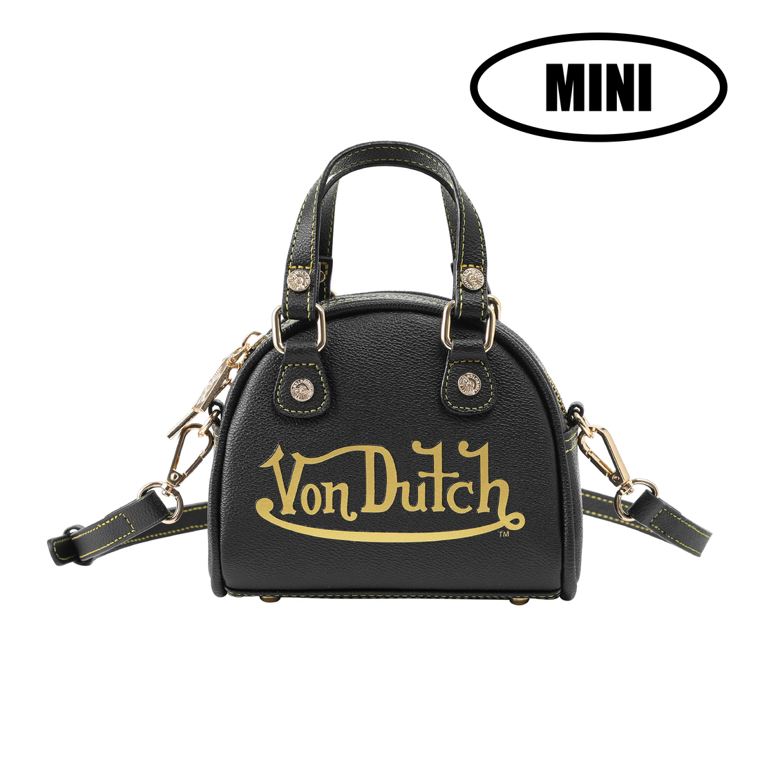 Mini Bowling Bag - Racing Stripe Black & Gold