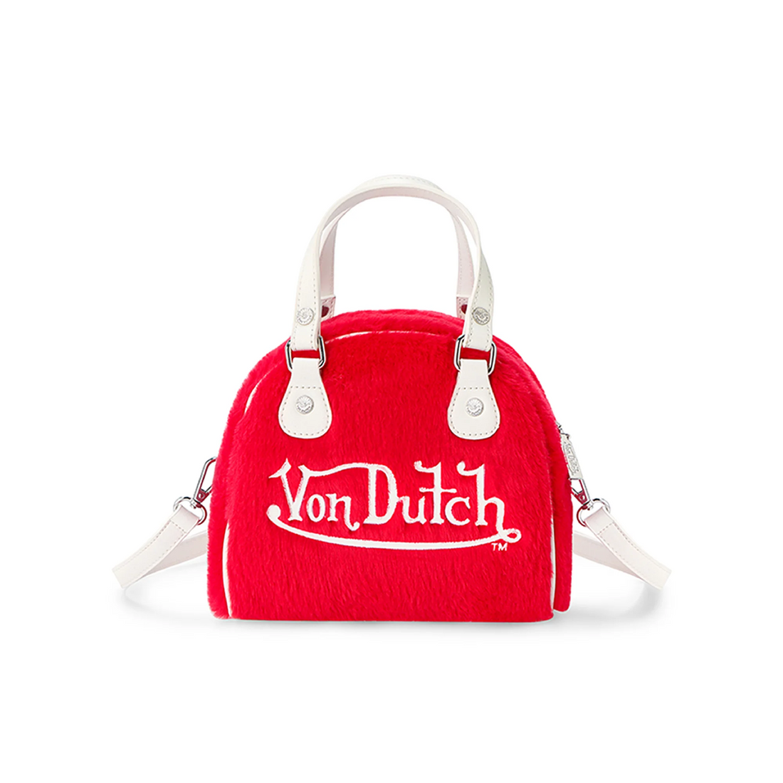 Mini Furry Bowling Bag - Red & White