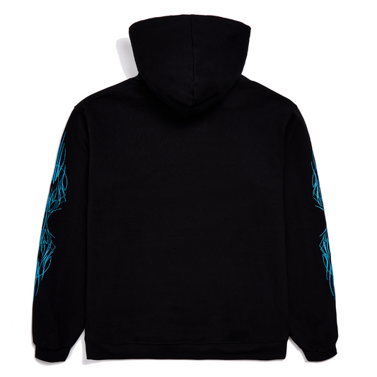 Von Dutch Blue Glitter on Black Hoodie