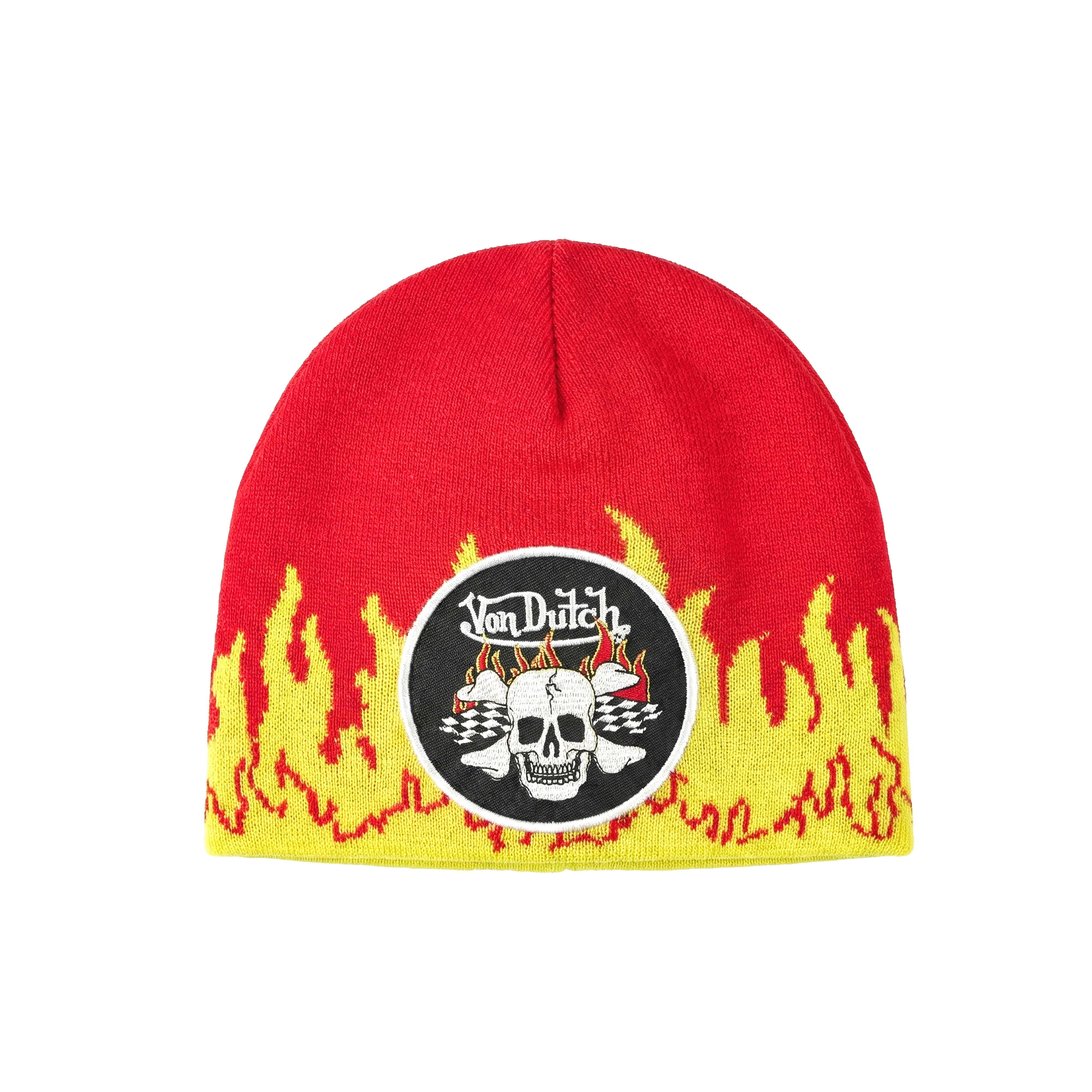 Road Reaper Flame Beanie - Red | Von Dutch