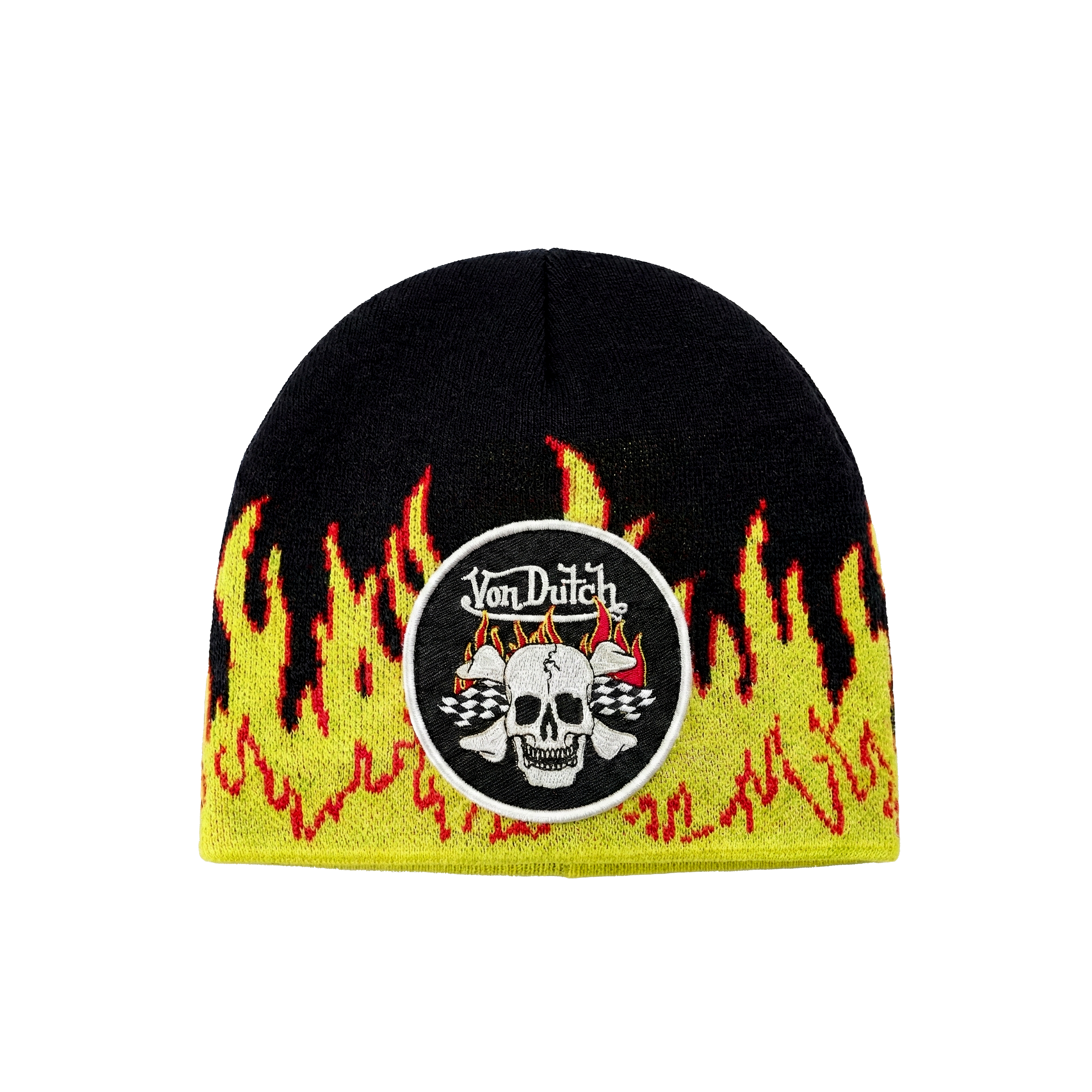 Road Reaper Flame Beanie - Black | Von Dutch