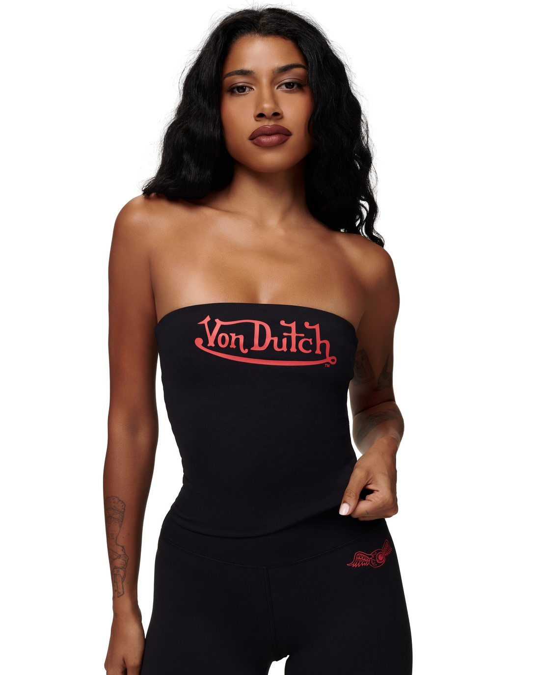 Women's Tube Top - Black w/ Red Script — image 5
