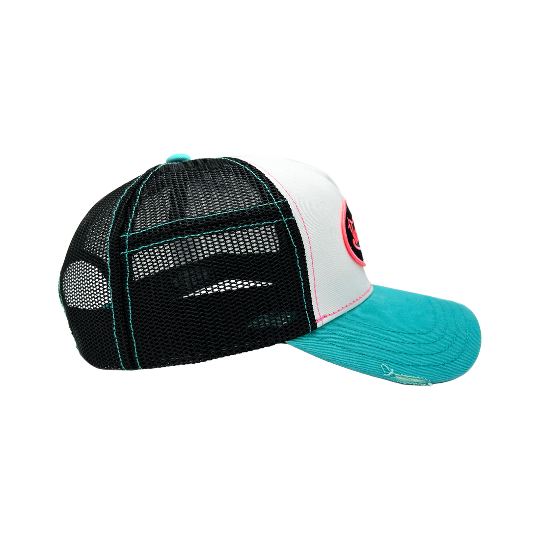 Blue & Pink Classic Distressed Trucker Hat