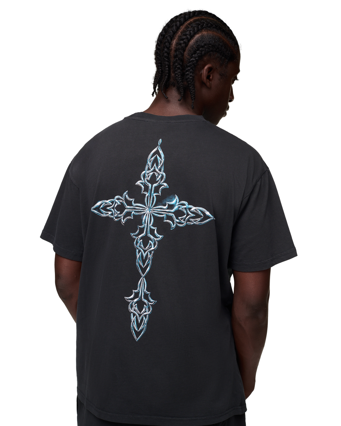 Chopper Cross Flames Tee - Black — image 6