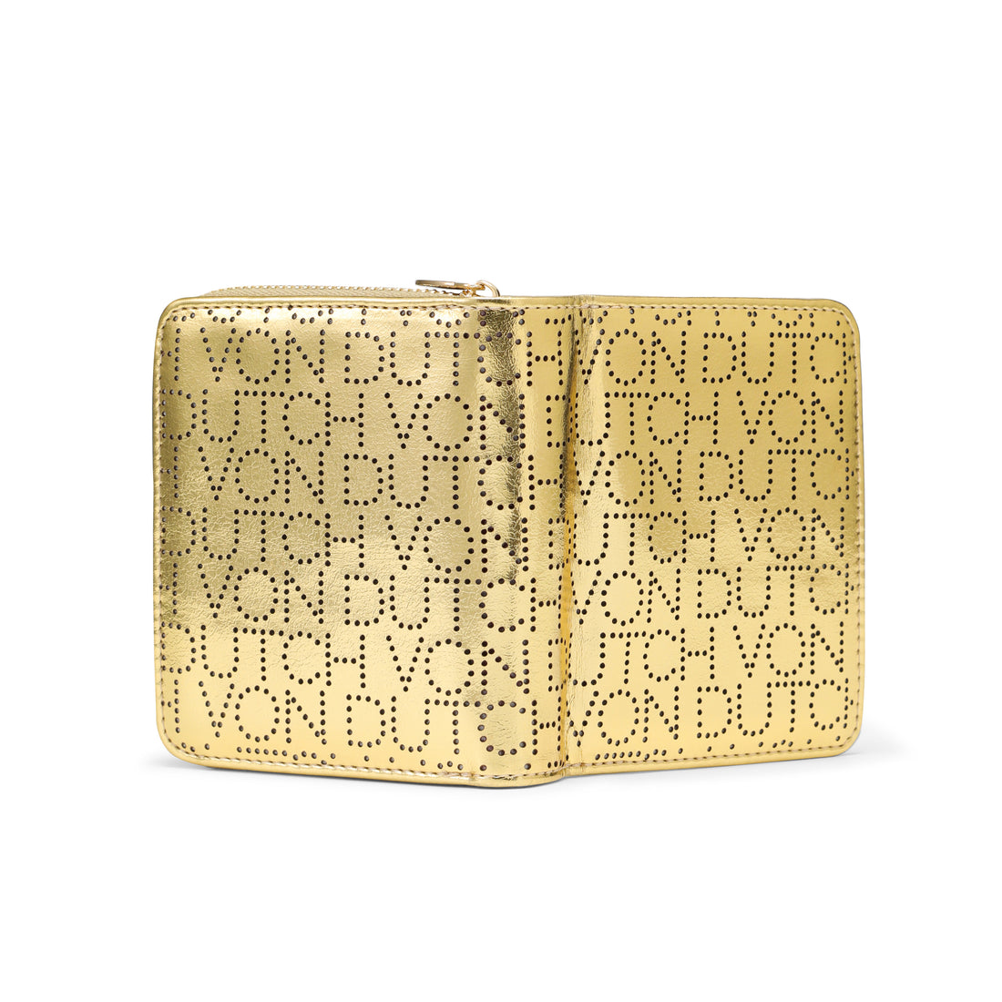 Dotted Monogram Zip-Up Wallet - GOLD — image 6