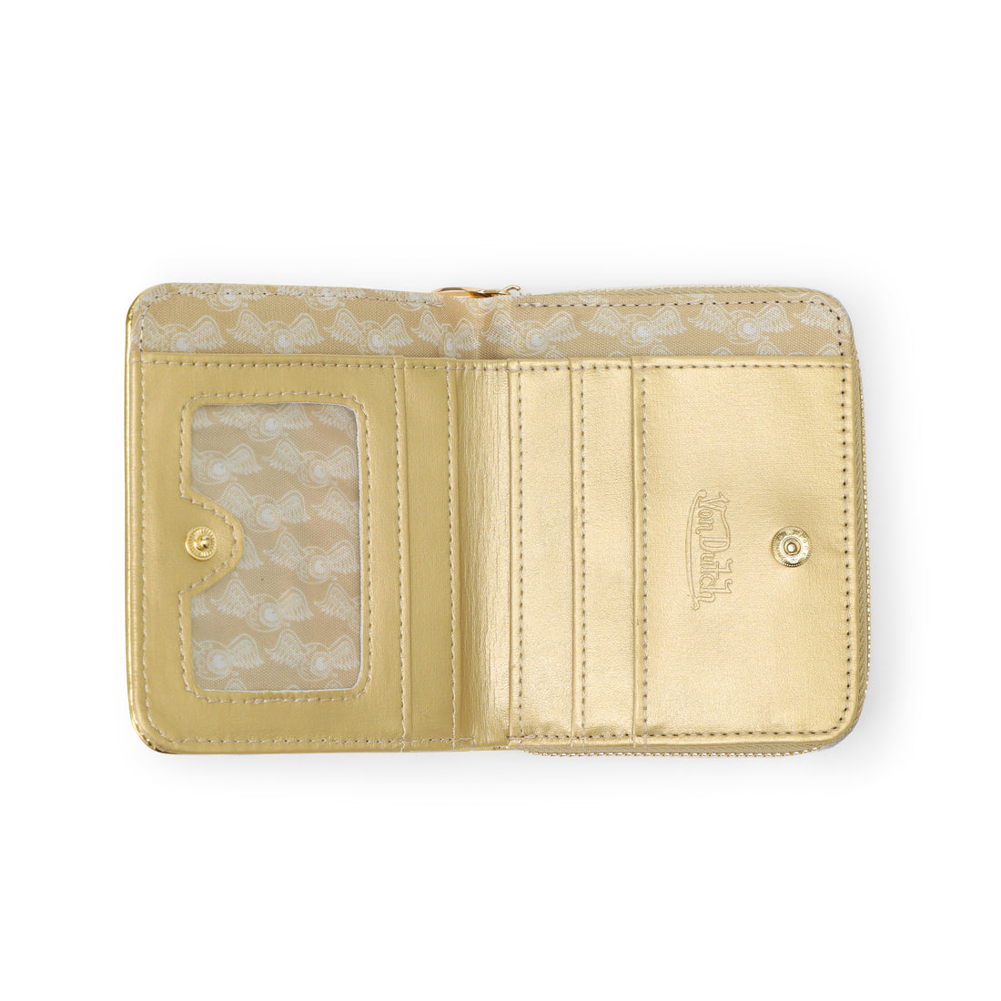 Dotted Monogram Zip-Up Wallet - GOLD — image 2