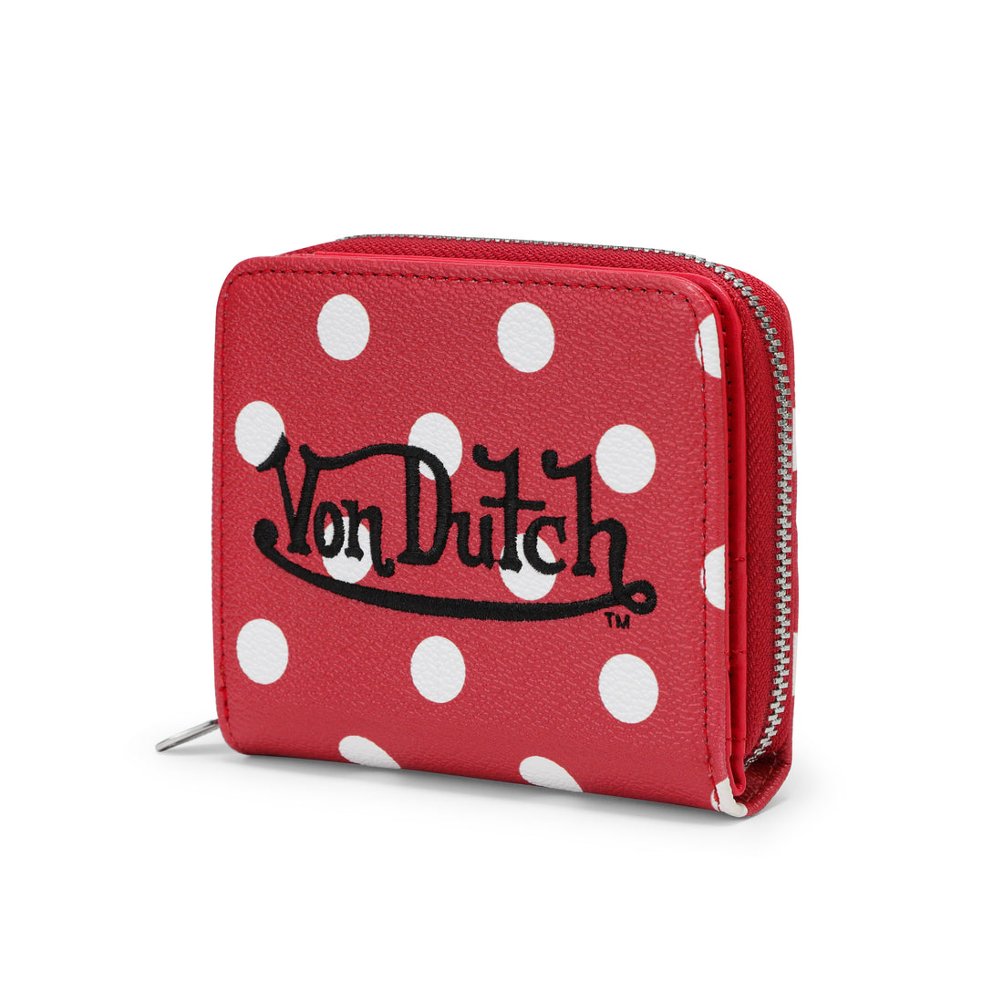 Polka Dot Zip-Up Wallet - Red — image 3