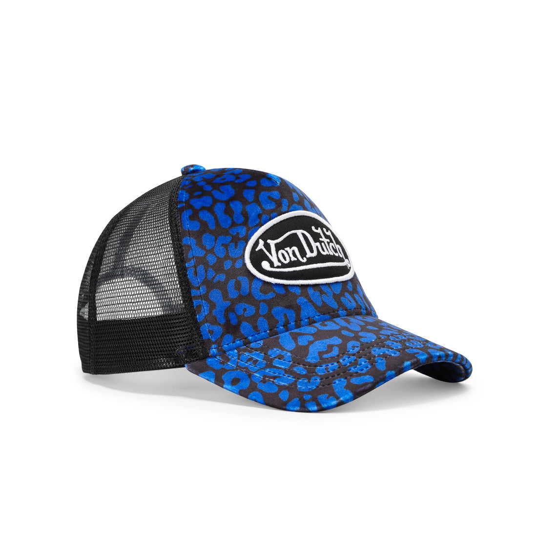 Blue Cheetah Velvet Trucker Hat — image 7
