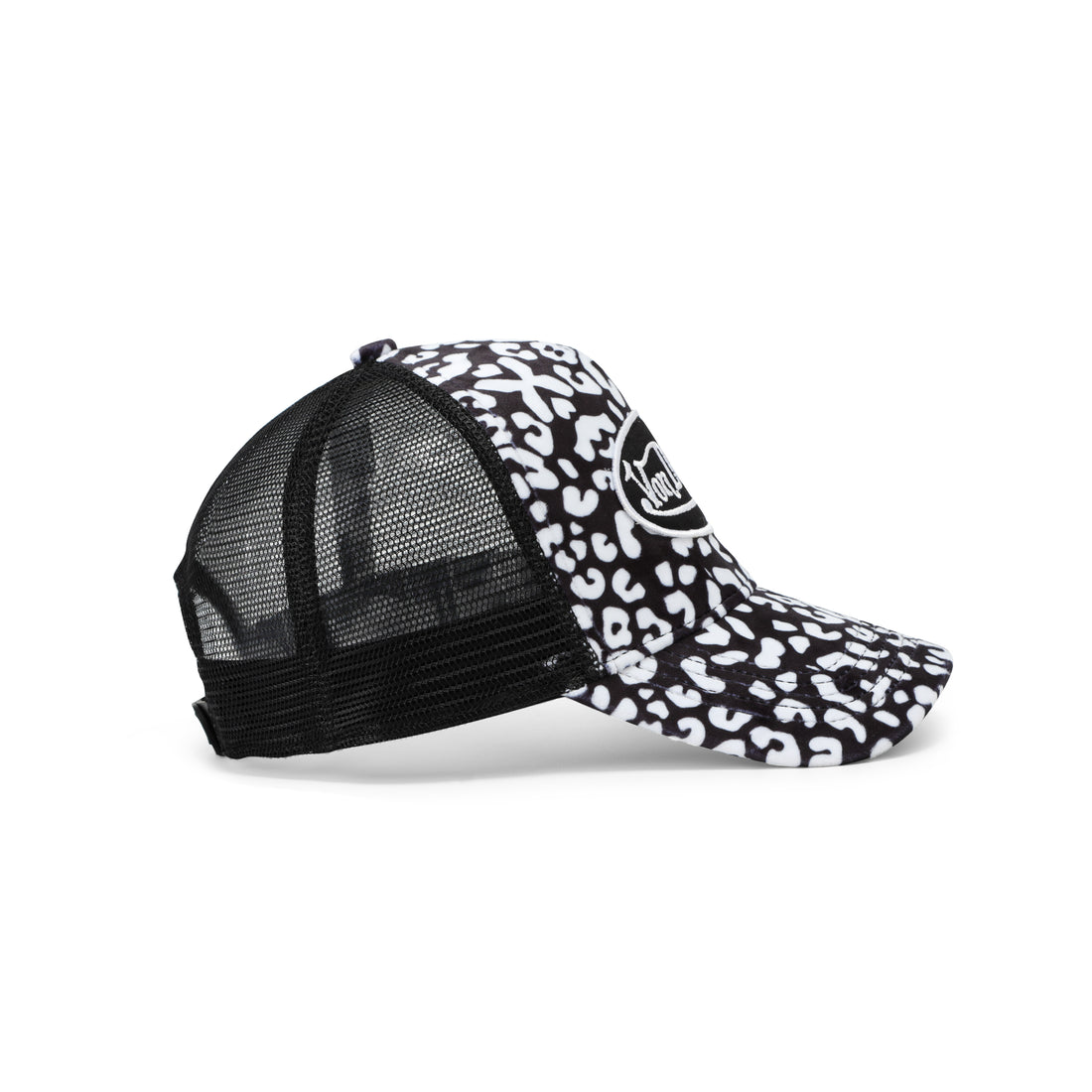 White and Black Cheetah Velvet Trucker Hat