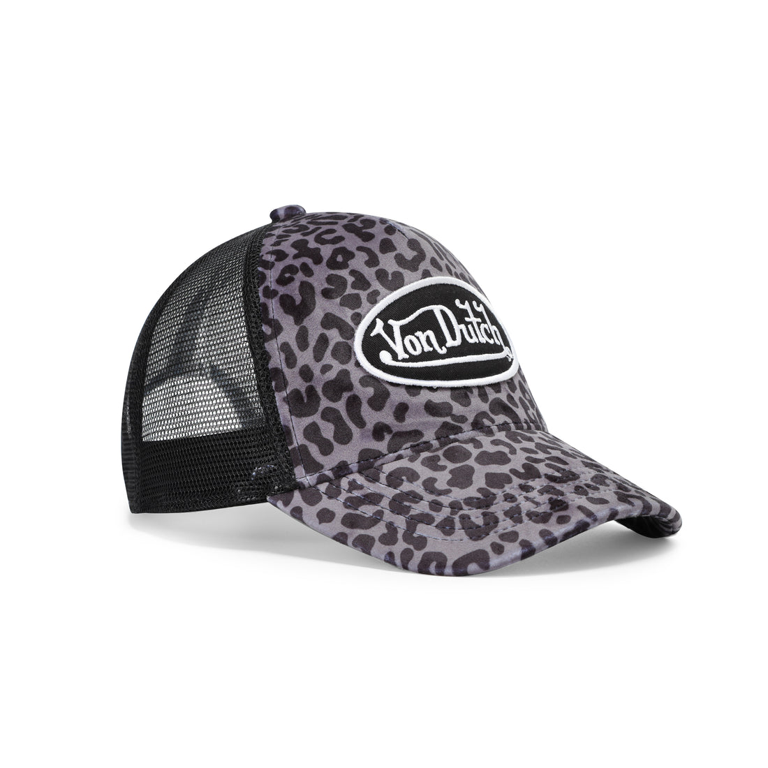 Grey Cheetah Velvet Trucker Hat — image 7