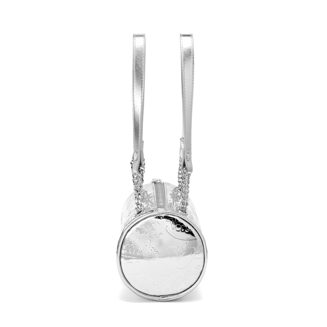 Barrel Bag - All Over Print Silver Metallic