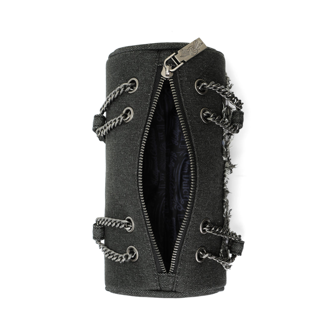 Barrel Bag - Long Barrel Black Distressed Denim — image 8
