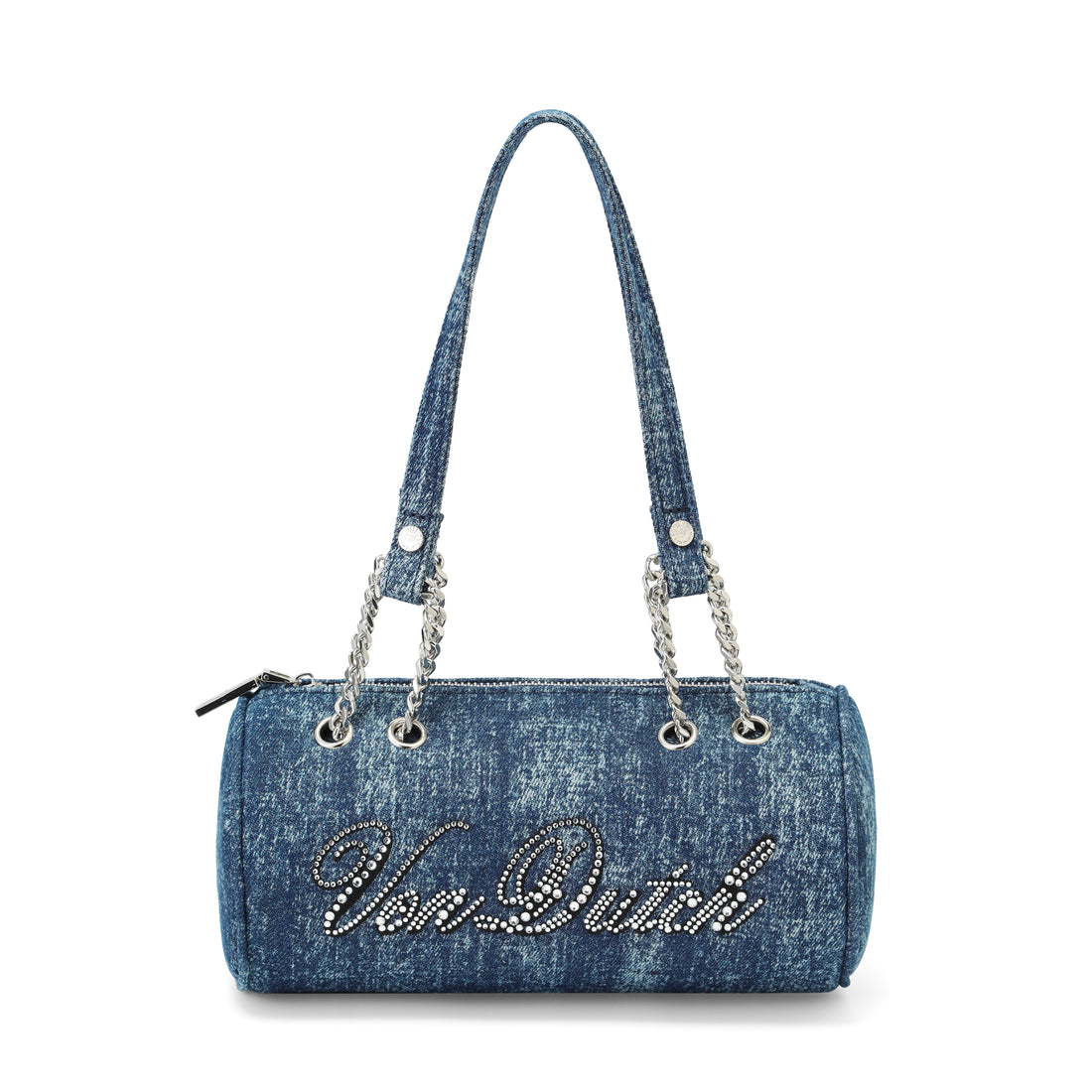 Barrel Bag - Long Barrel Blue Denim Rhinestone — image 1