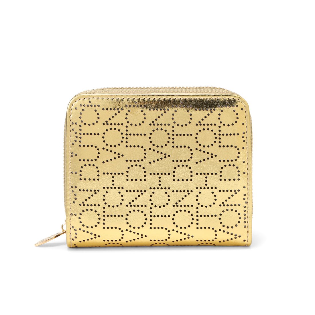 Dotted Monogram Zip-Up Wallet - GOLD — image 3