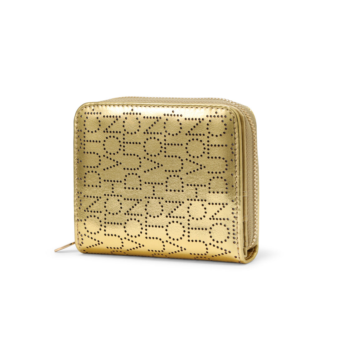 Dotted Monogram Zip-Up Wallet - GOLD — image 4