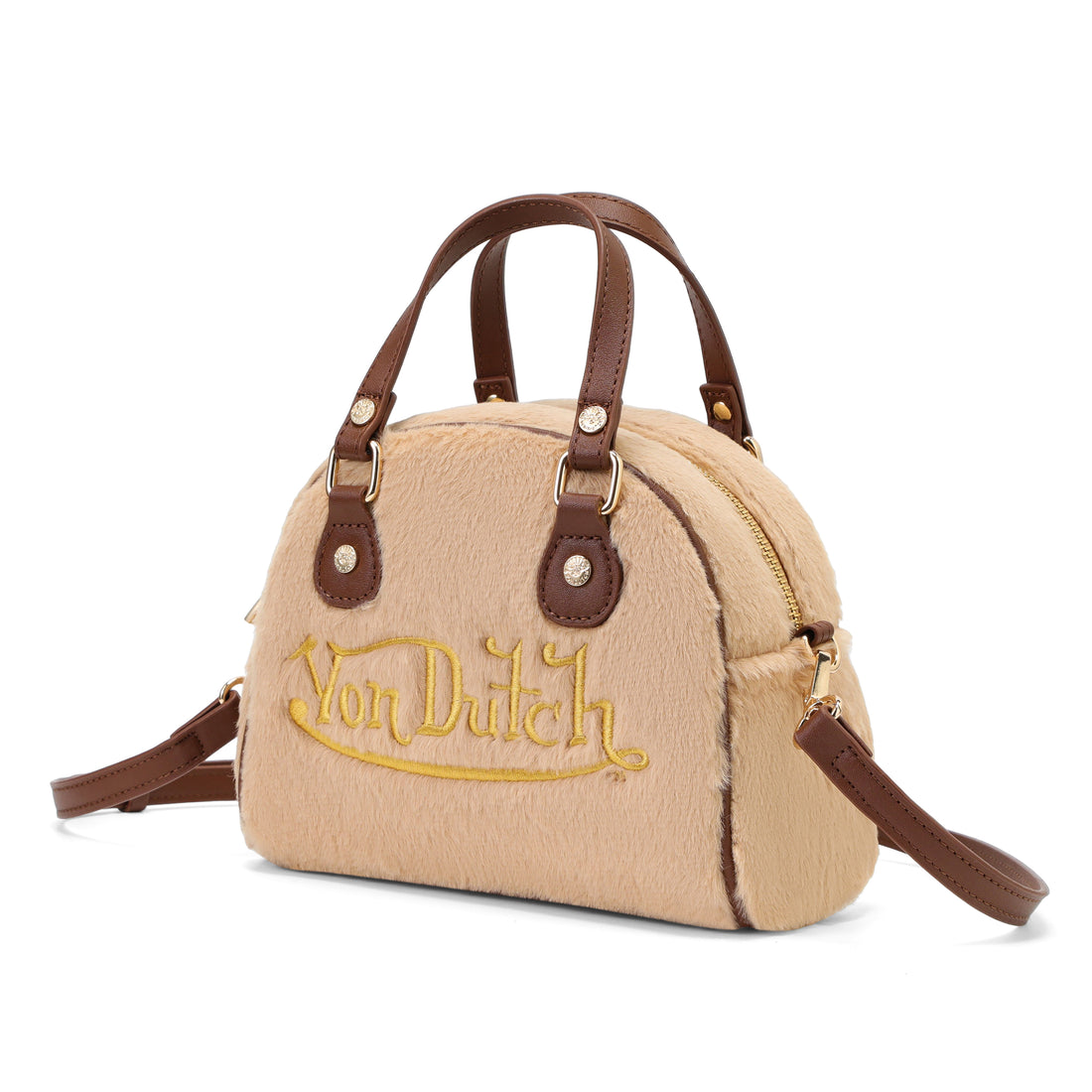 Tan Furry Bowling Bag — image 3
