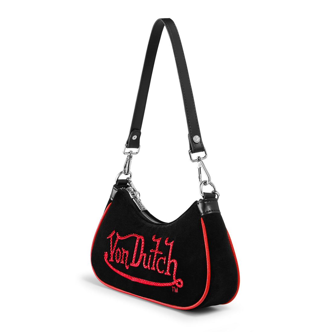 Black & Red Rhinestone Shoulder Bag — image 4