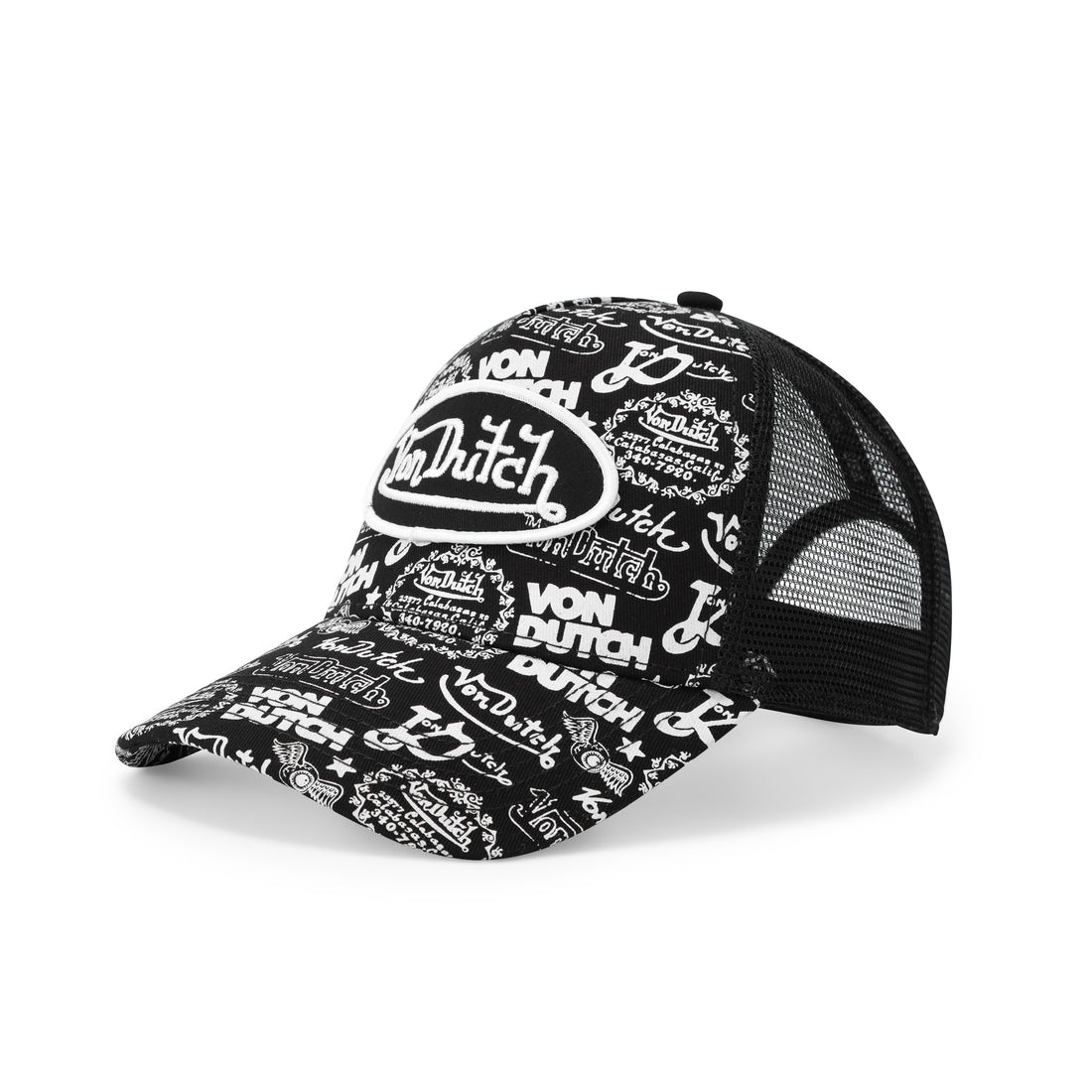Logo Stamp Trucker Hat - Black and White — image 3