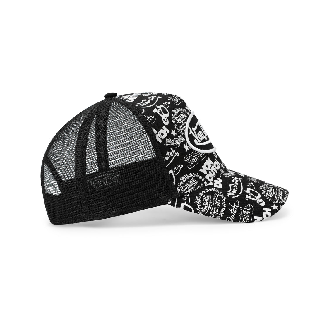 Logo Stamp Trucker Hat - Black and White — image 6