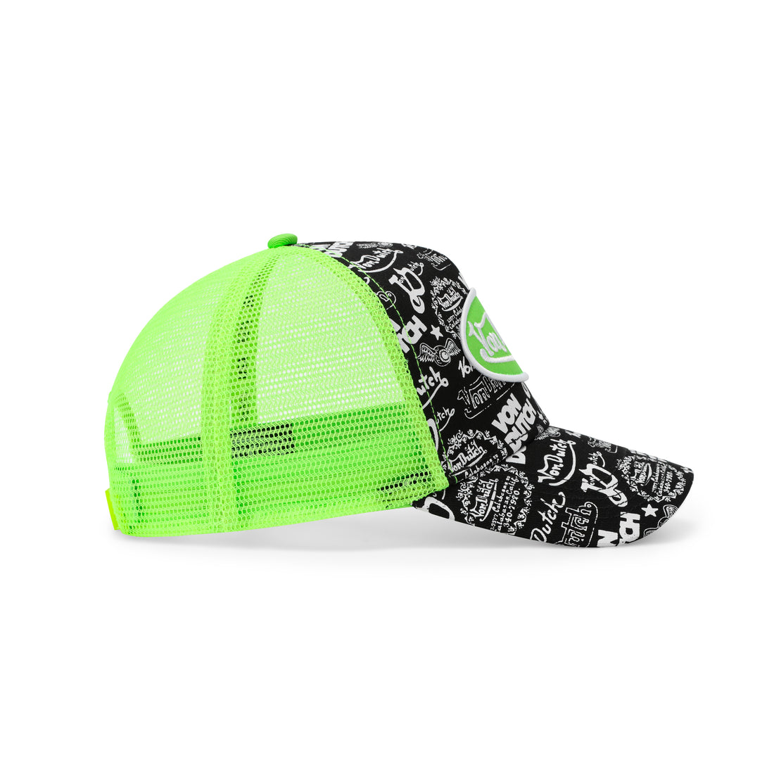 Logo Stamp Trucker Hat - Black and Green