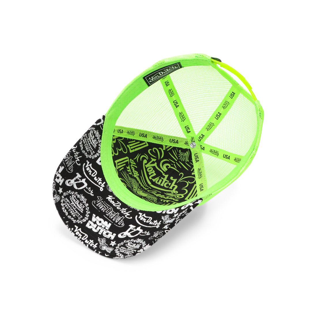 Logo Stamp Trucker Hat - Black and Green