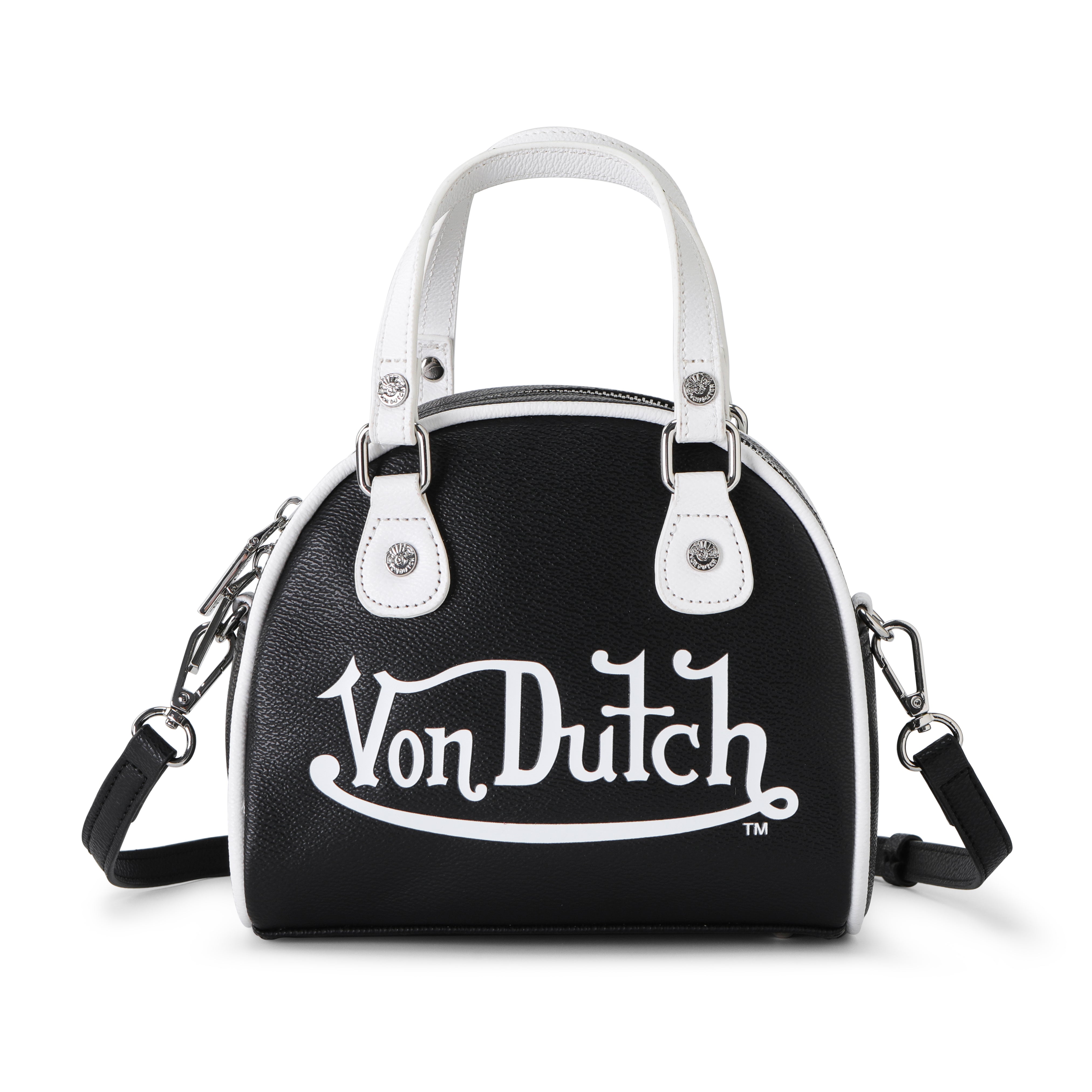 Leather Bag Von Dutch Bowling Bag Black Von Dutch Classic 51 Black