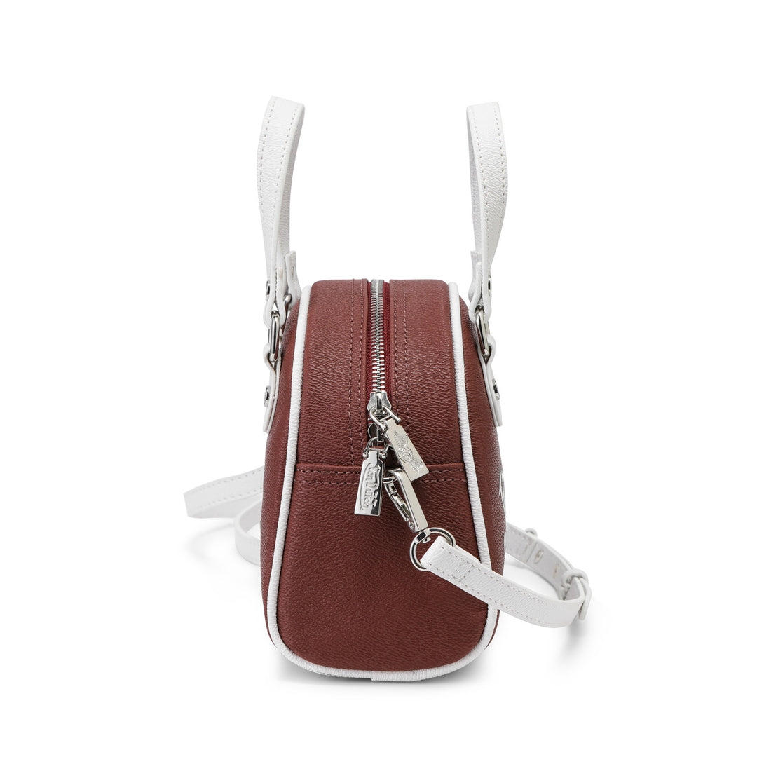 Burgundy & White Two-Tone Bowling Bag
