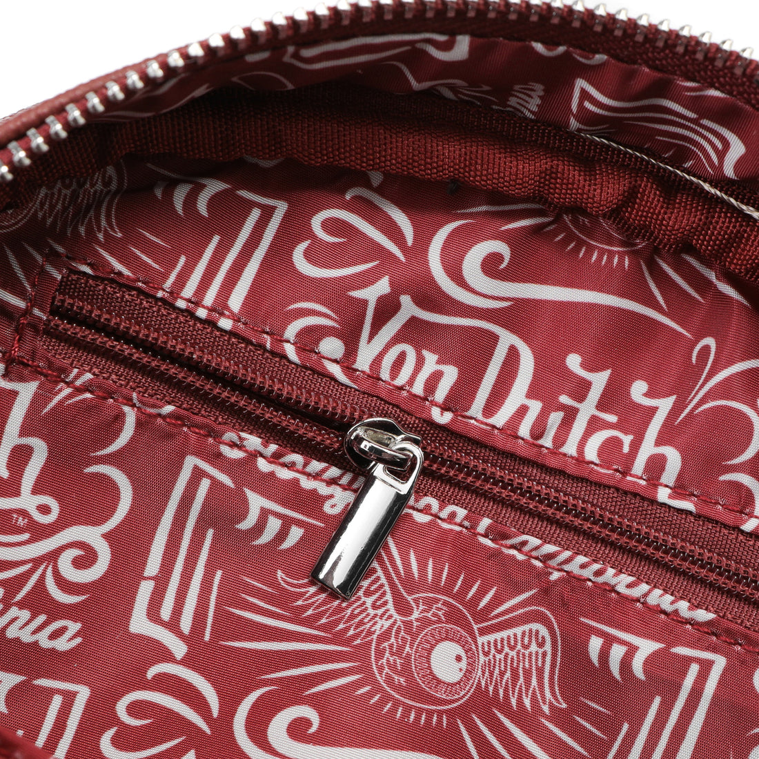 Burgundy & White Two-Tone Bowling Bag