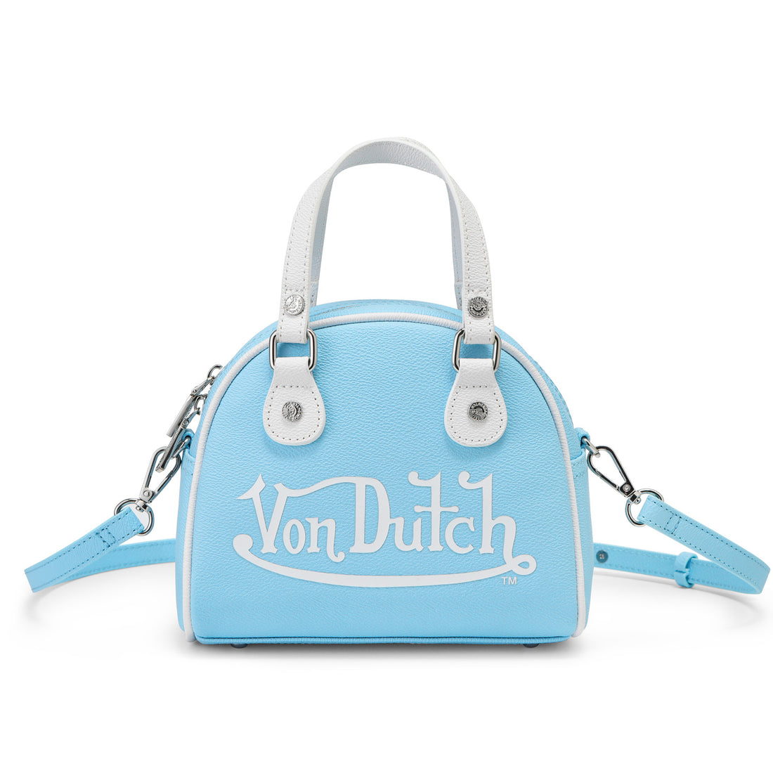Light Blue & White Two-Tone Bowling Bag