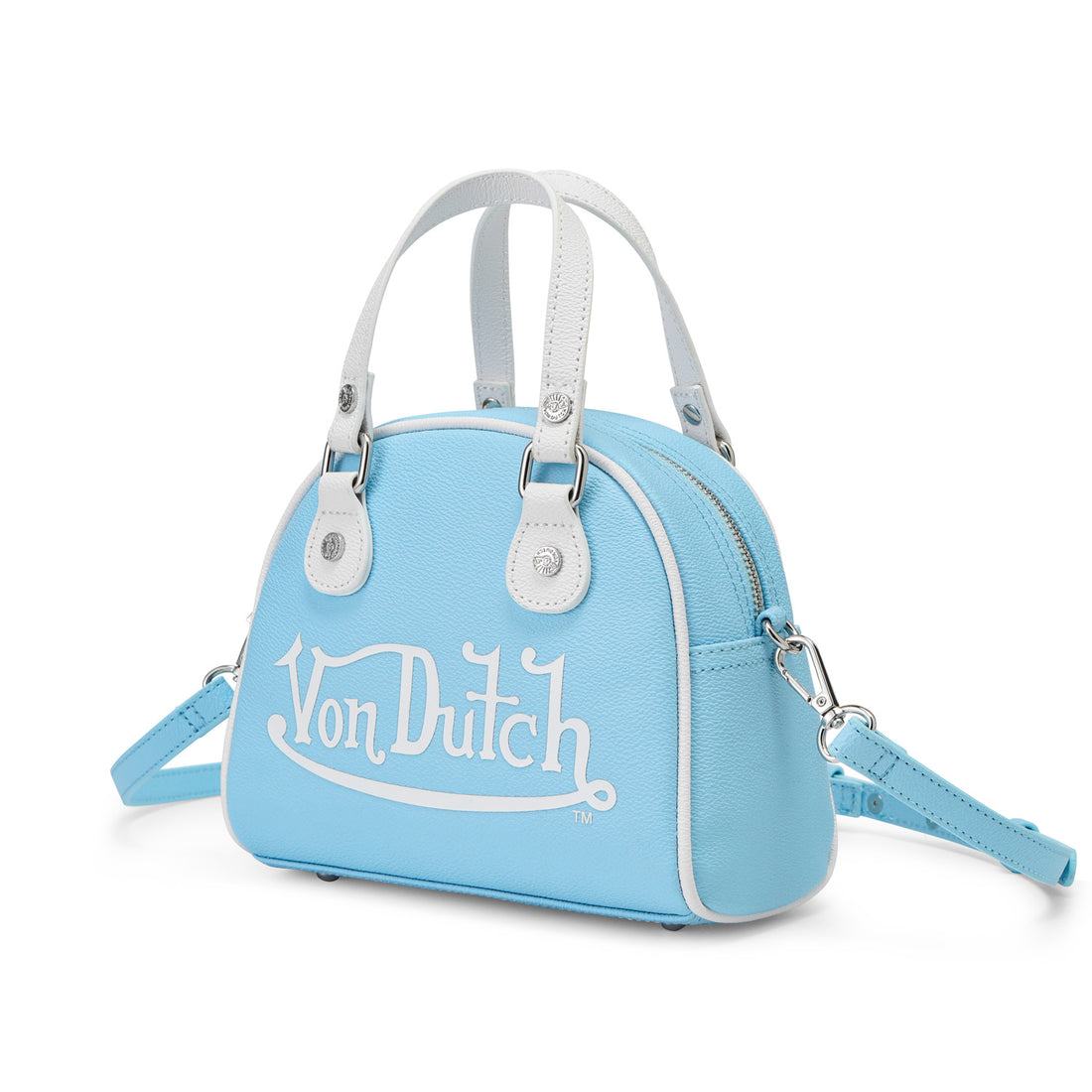 Light Blue & White Two-Tone Bowling Bag