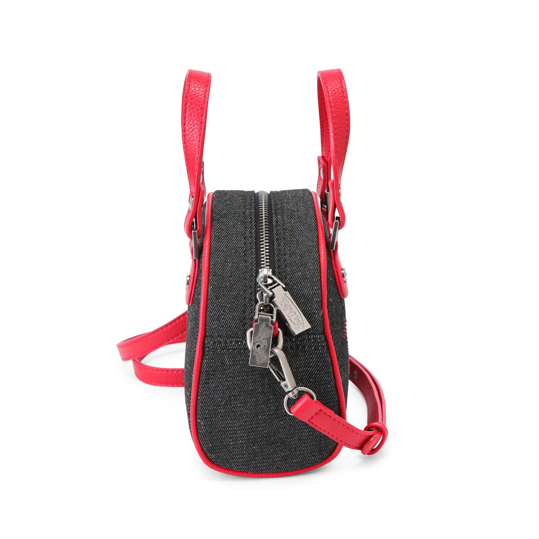 Rhinestone Bowling Bag - Black Denim