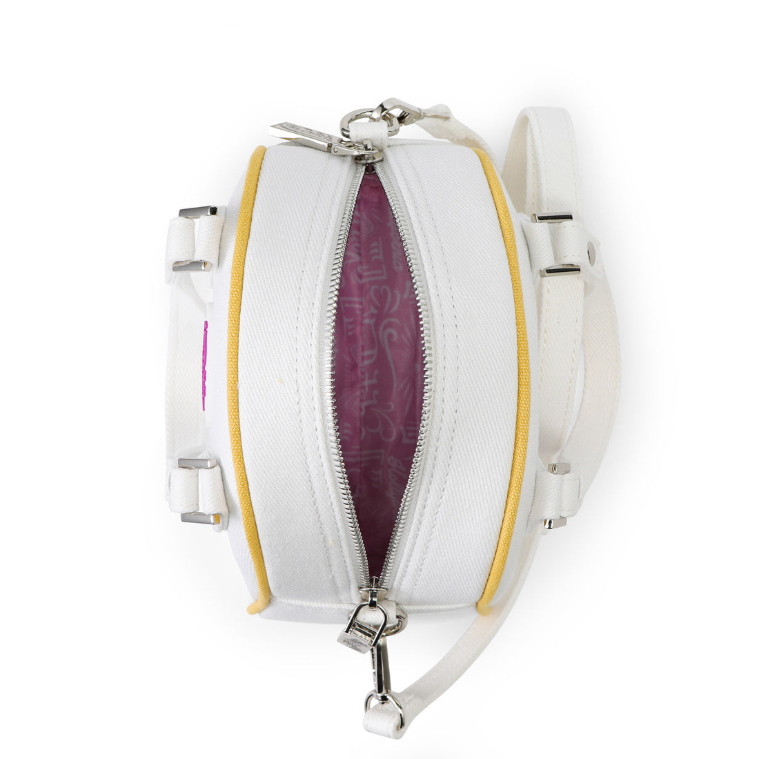 Rhinestone Bowling Bag - White Denim — image 5