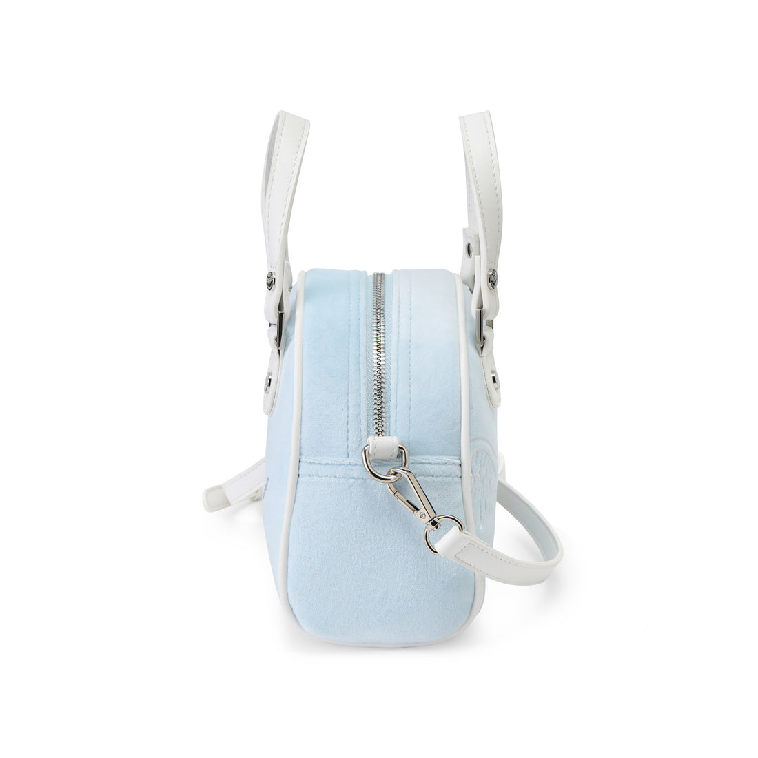 Velour Rhinestone Bowling Bag - Light Blue — image 4