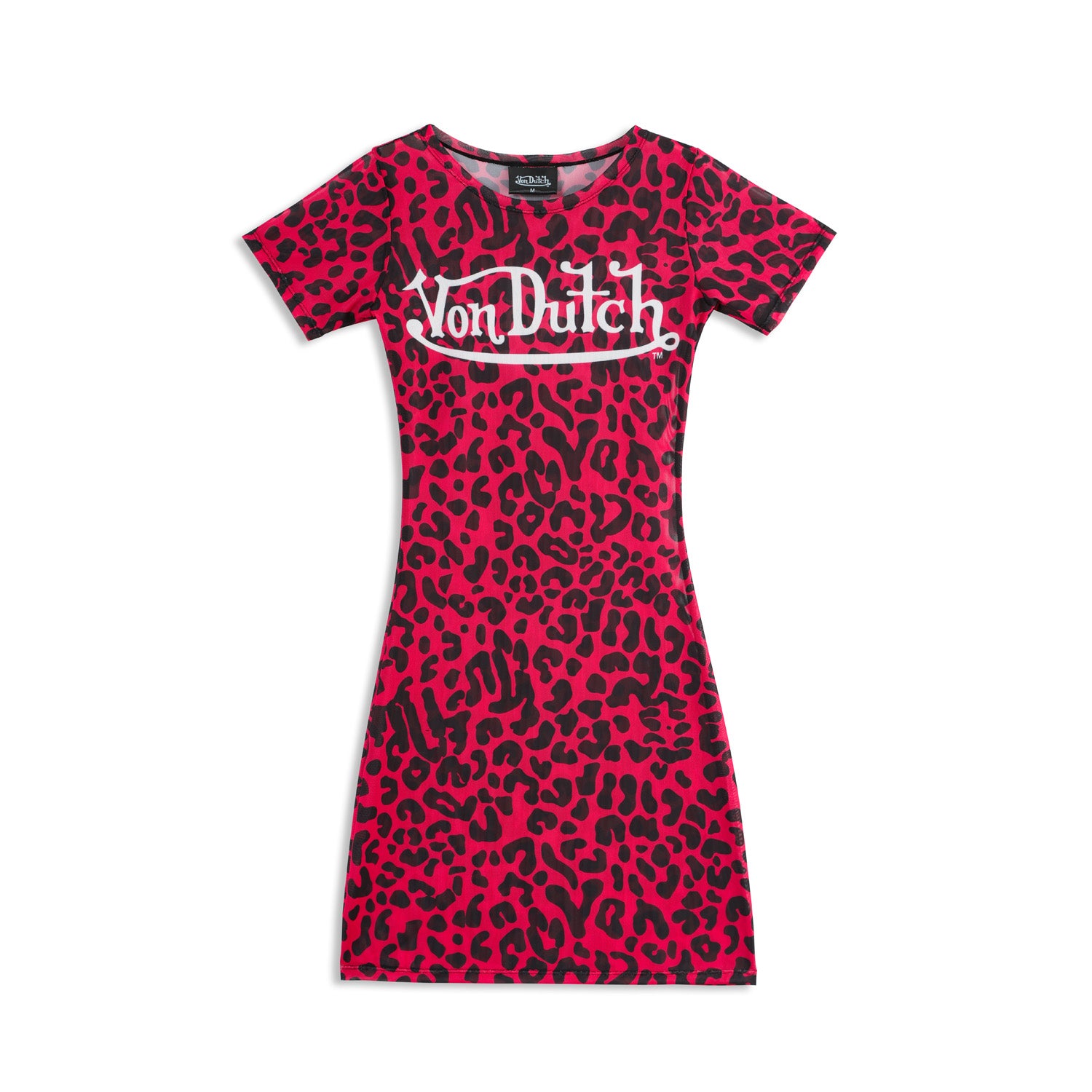 MESH COVER UP DRESS - PINK CHEETAH