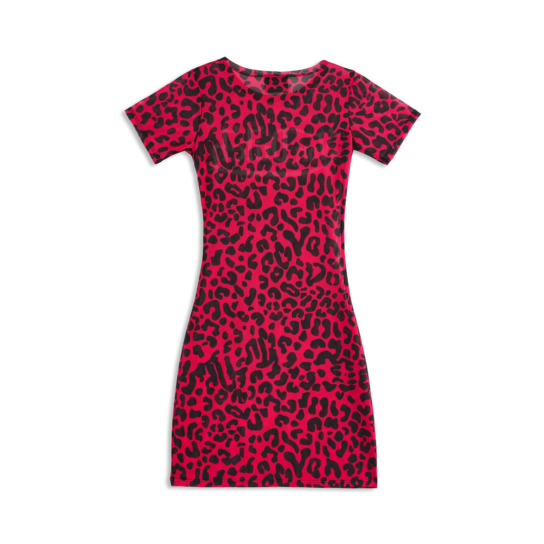 MESH COVER UP DRESS - PINK CHEETAH