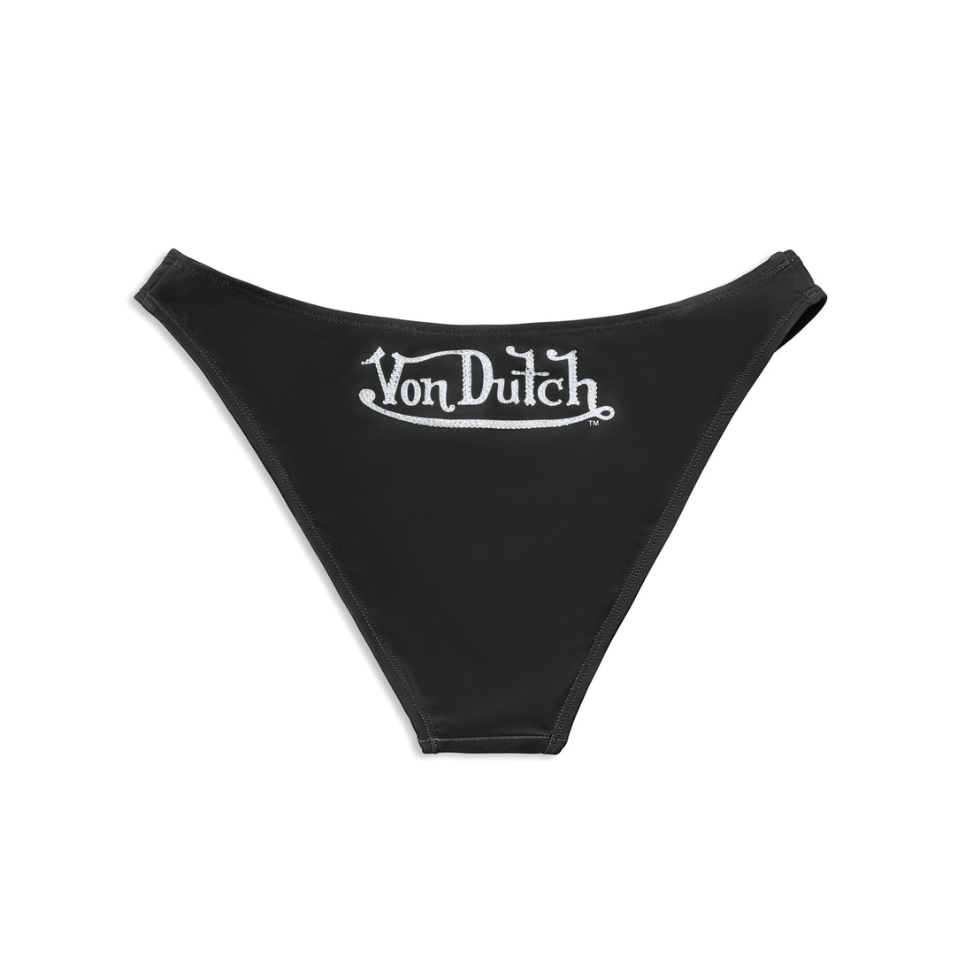 Rhinestone Classic High-Cut Bikini Bottoms - Black — image 3