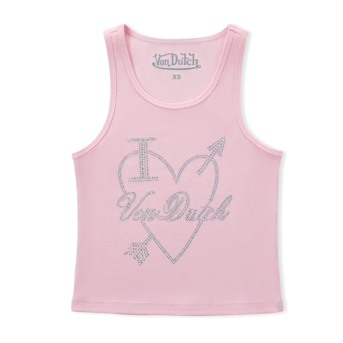 "I Love Von Dutch" Rhinestone Tank - Pink — image 1