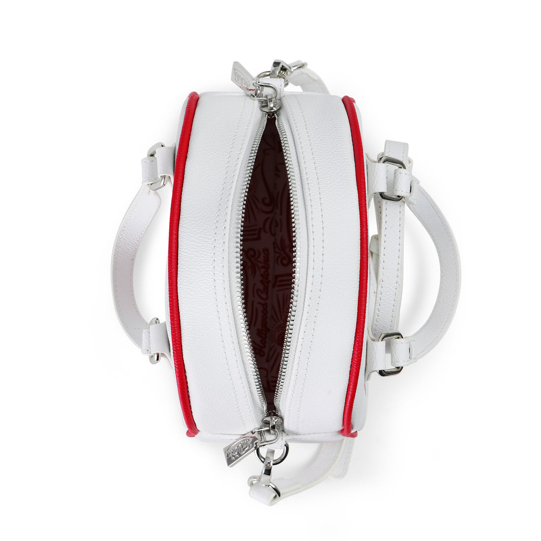 White & Red Two-Tone Bowling Bag