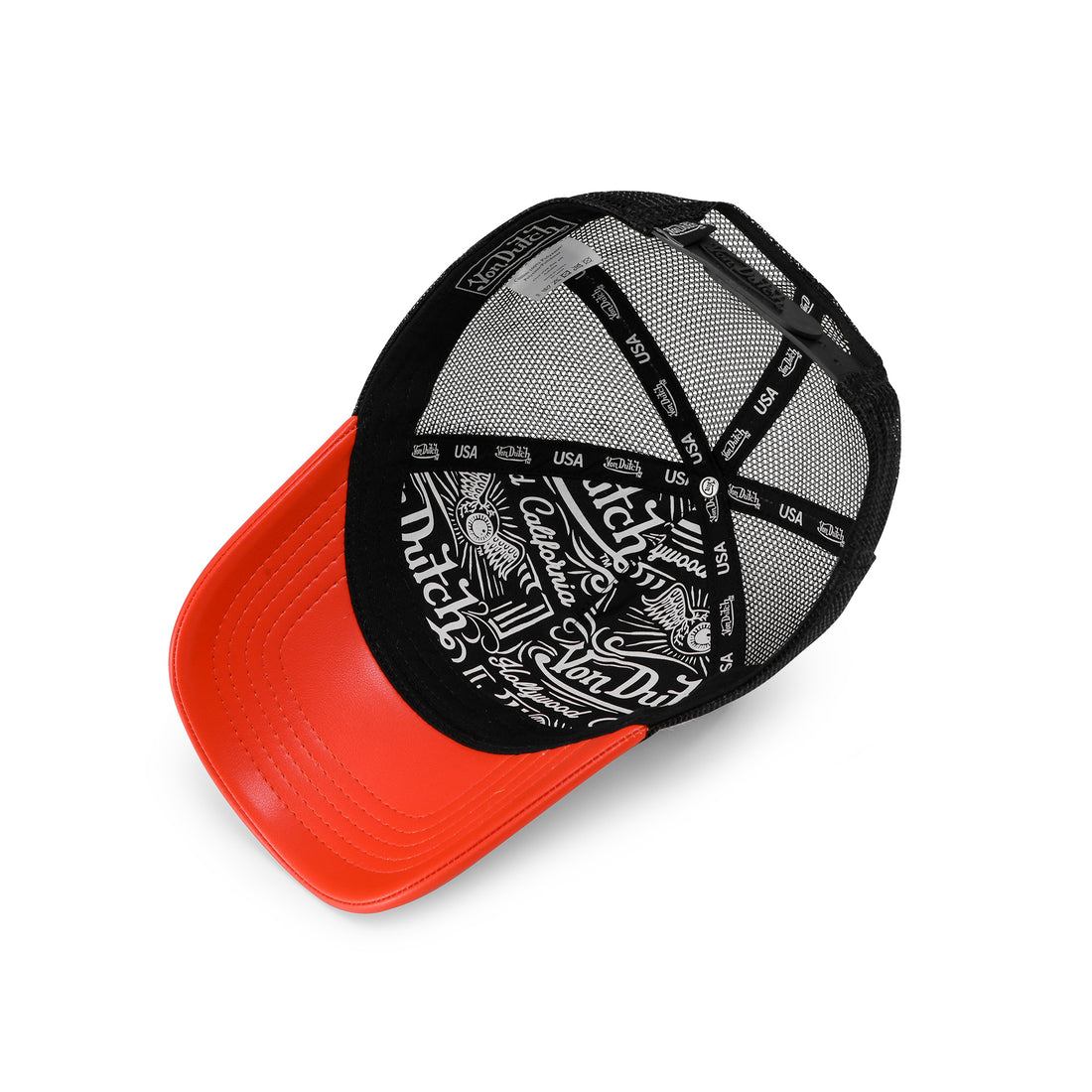 Vegan Pony Hair Trucker Hat -Orange Cow Print — image 6