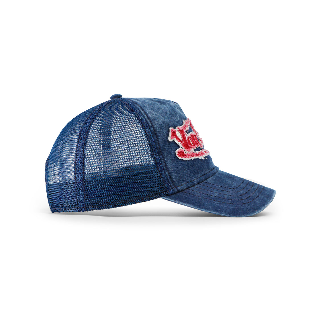 Distressed Denim Navy Trucker Hat