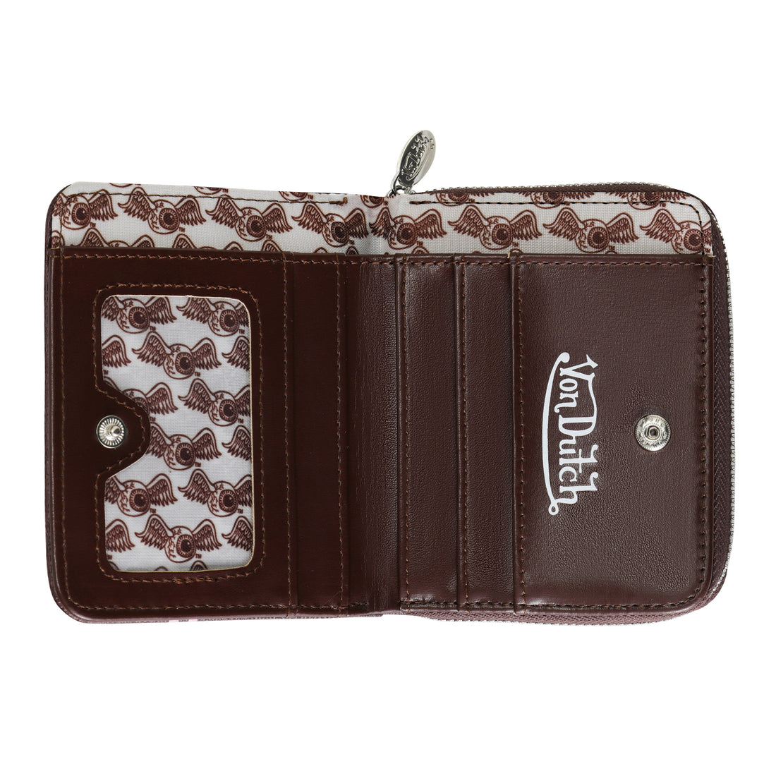 Flying Eye Signature Zip-up Wallet - Brown
