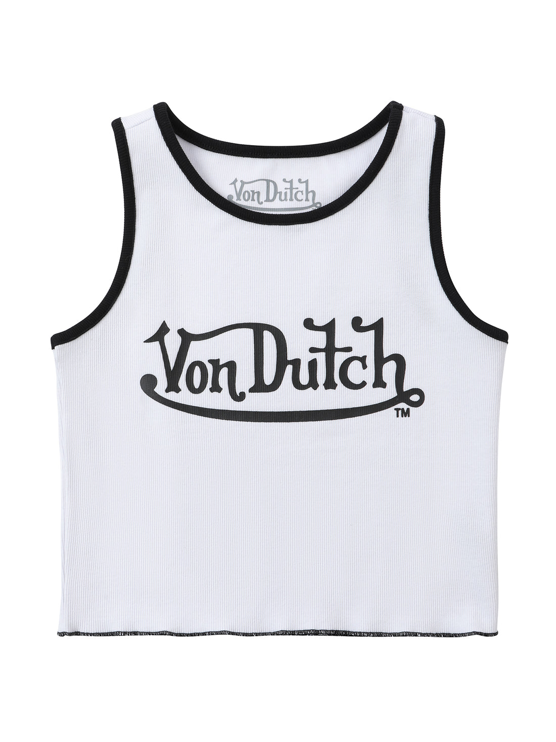 Women's Ribbed Crop Tanks - White and Black