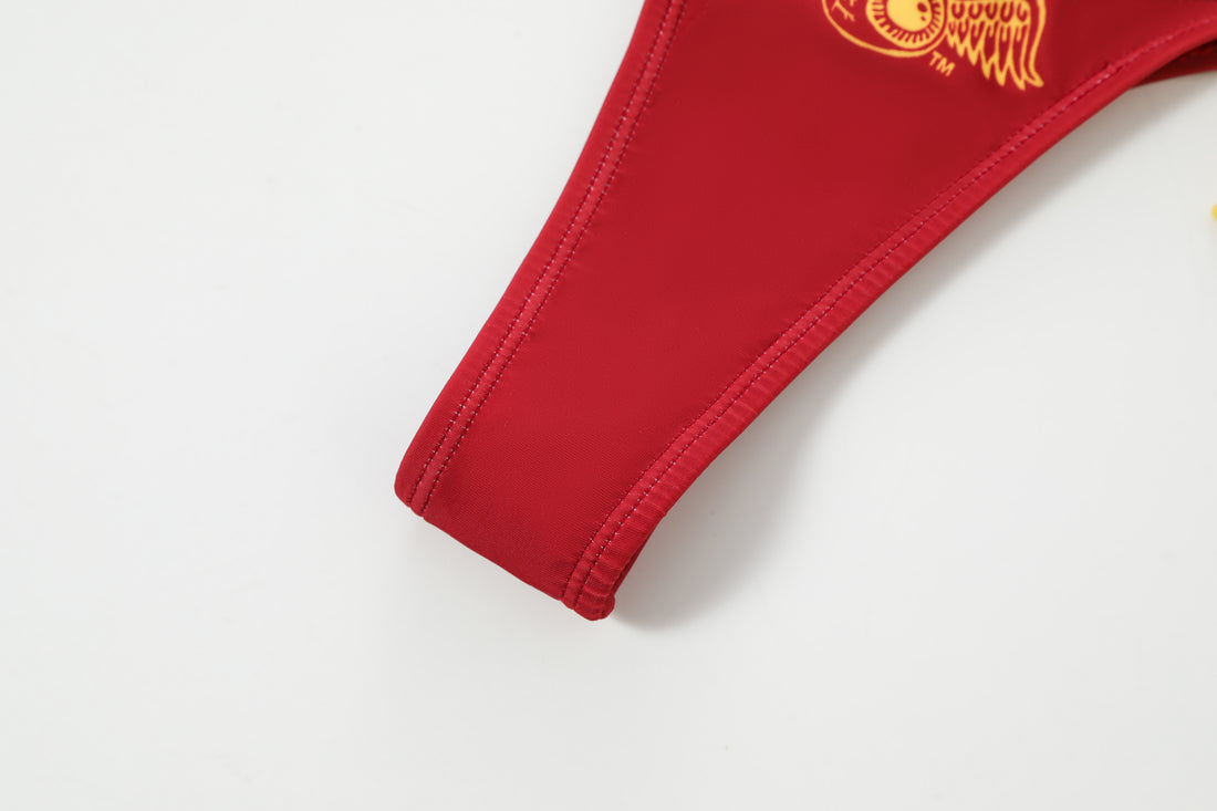 TWO TONE BIKINI BOTTOM - MAROON