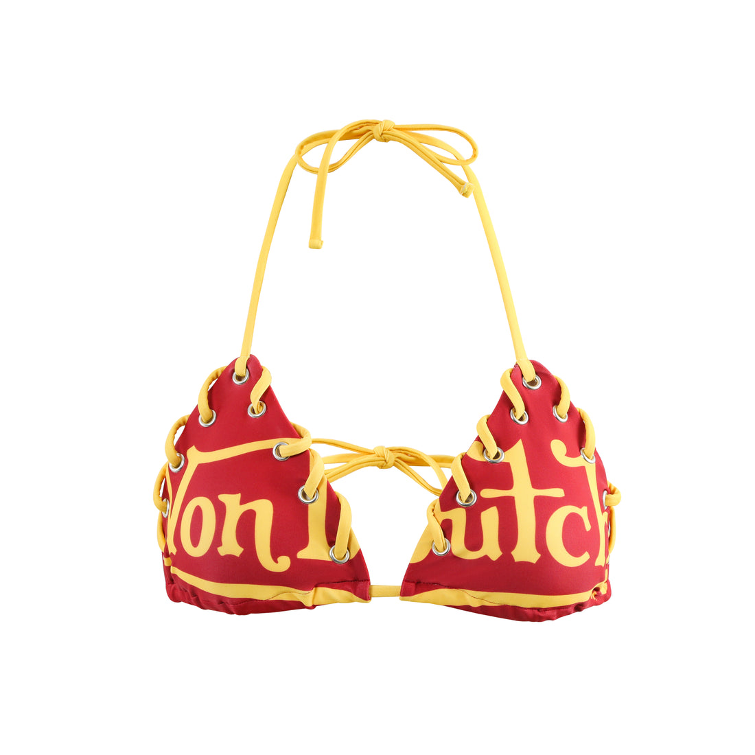 TWO TONE BIKINI TOP - MAROON