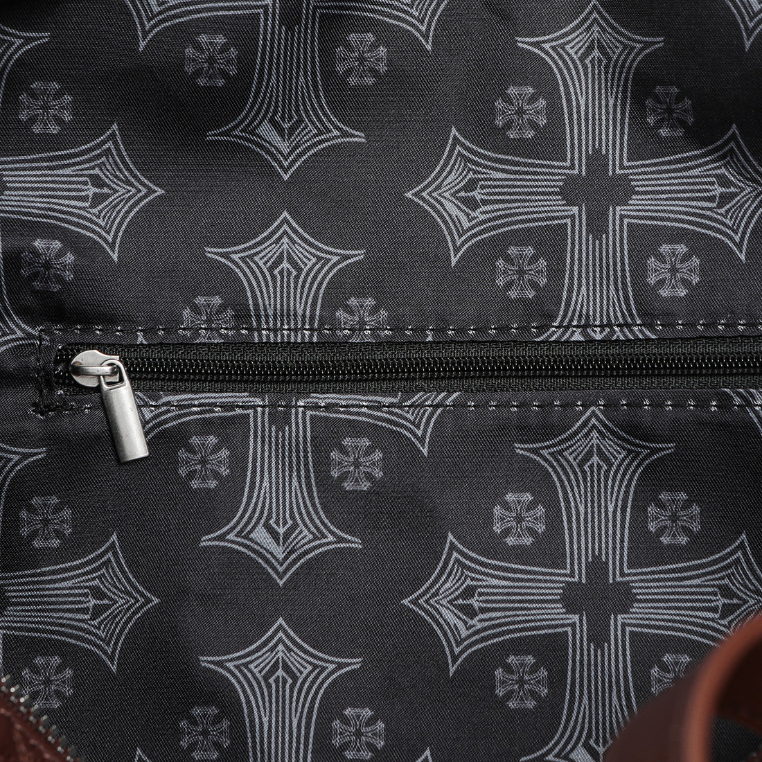 Embroidered Chopper Duffle Bag - Brown