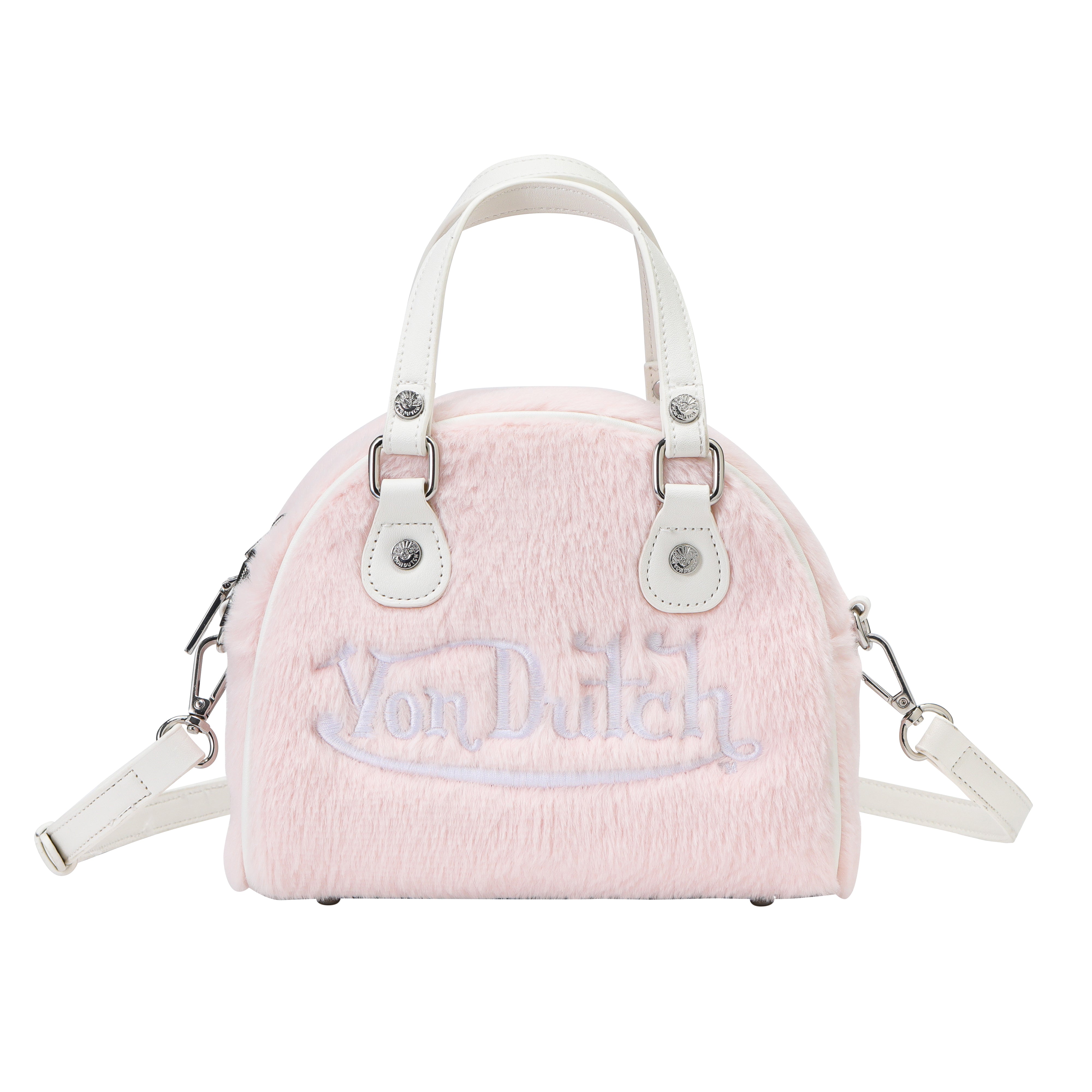 Baby Pink Furry Bowling Bag | Von Dutch