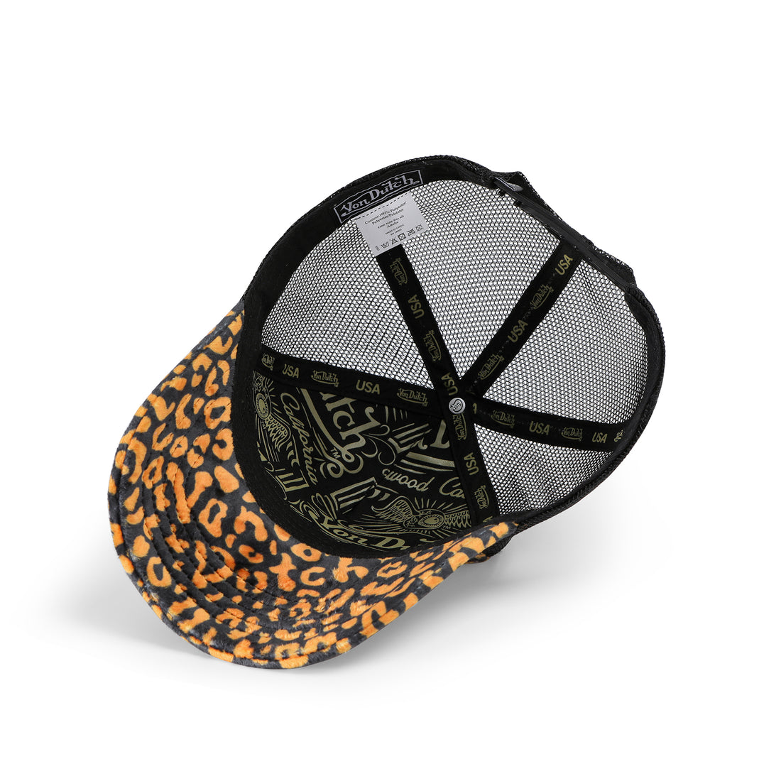 Orange Cheetah Velvet Trucker Hat — image 6