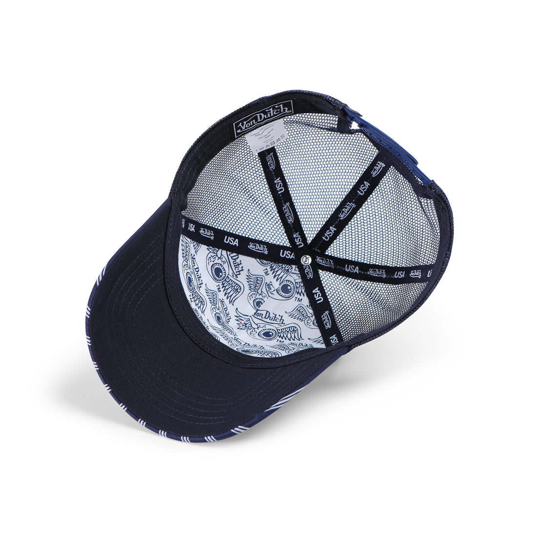 Navy & White Stripe Trucker Hat