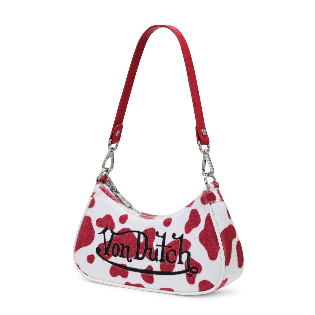Red Cow Print Shoulder Bag