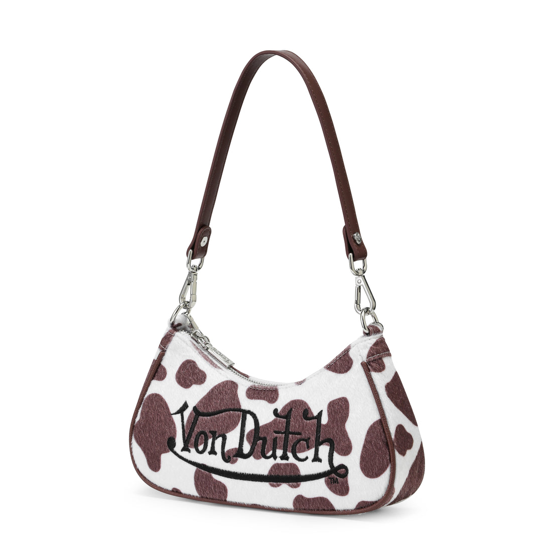 Brown Cow Print Shoulder Bag